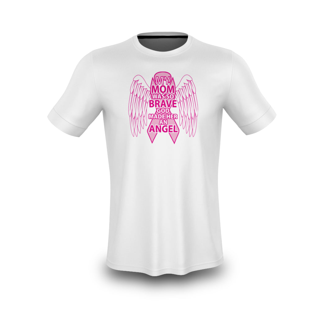 Angel Mom SubDye Breast Cancer Awareness Shirt