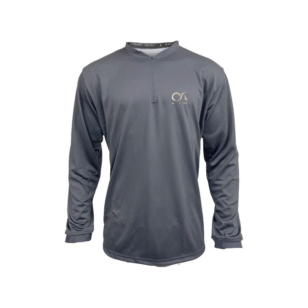 OA Silver Foil Logo Quarter Zip Pullover - Charcoal/Charcoal - Smash It Sports