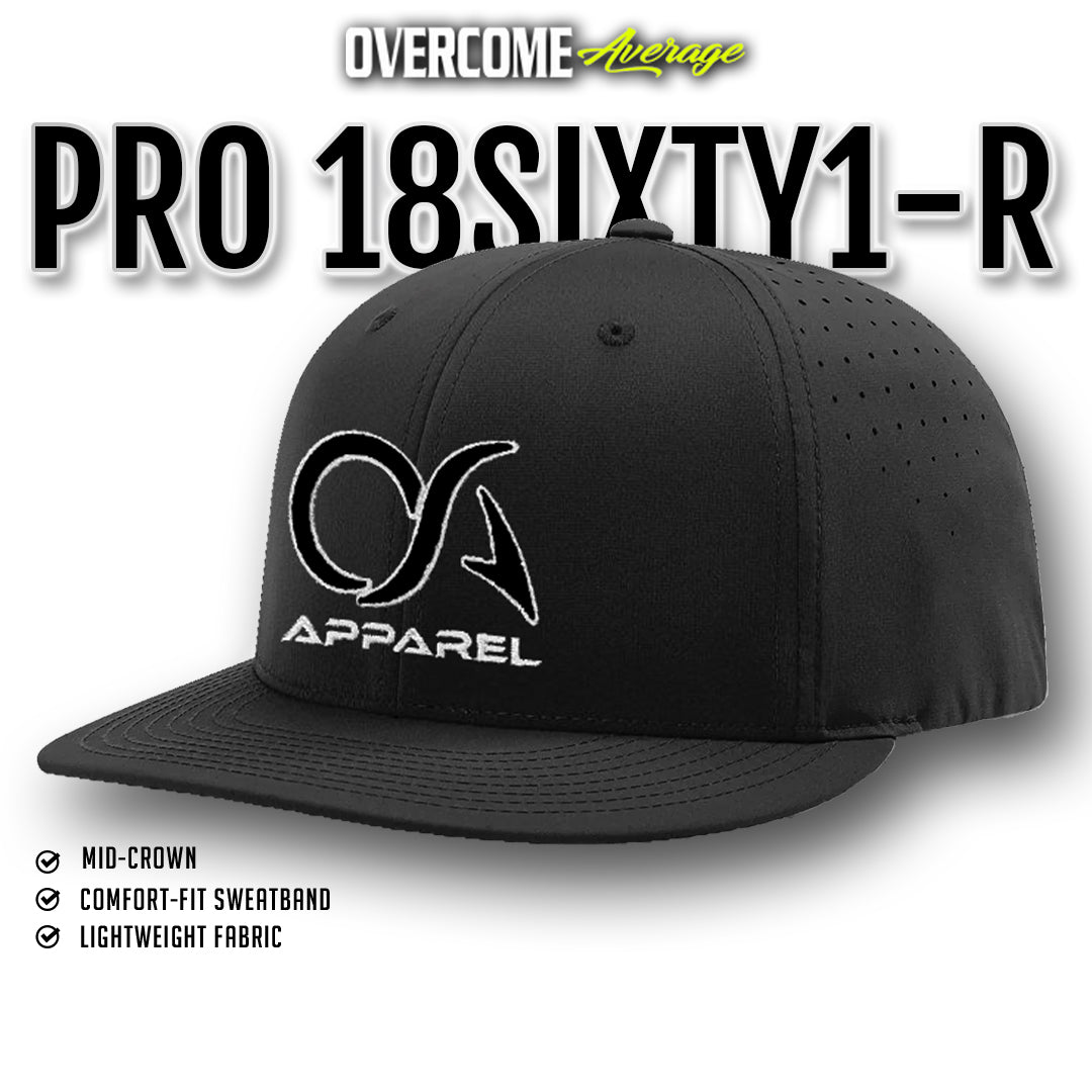 OA Apparel - Pro 18SIXTY1-R Performance Hat - Black/White/Black