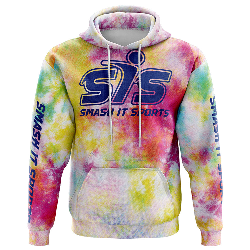 Smash It Sports Core Fleece Hoodie - Faded Rainbow Tie Dye - Ladies