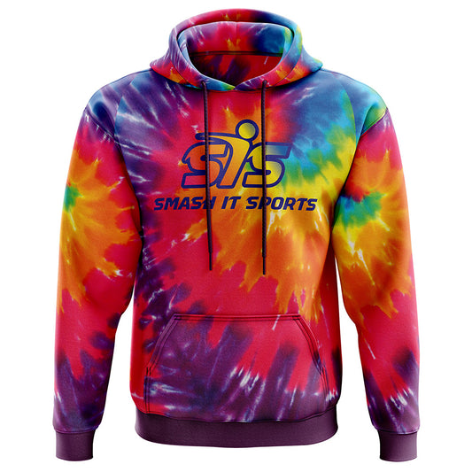 Smash It Sports Core Fleece Hoodie - Rainbow Tie Dye - Ladies