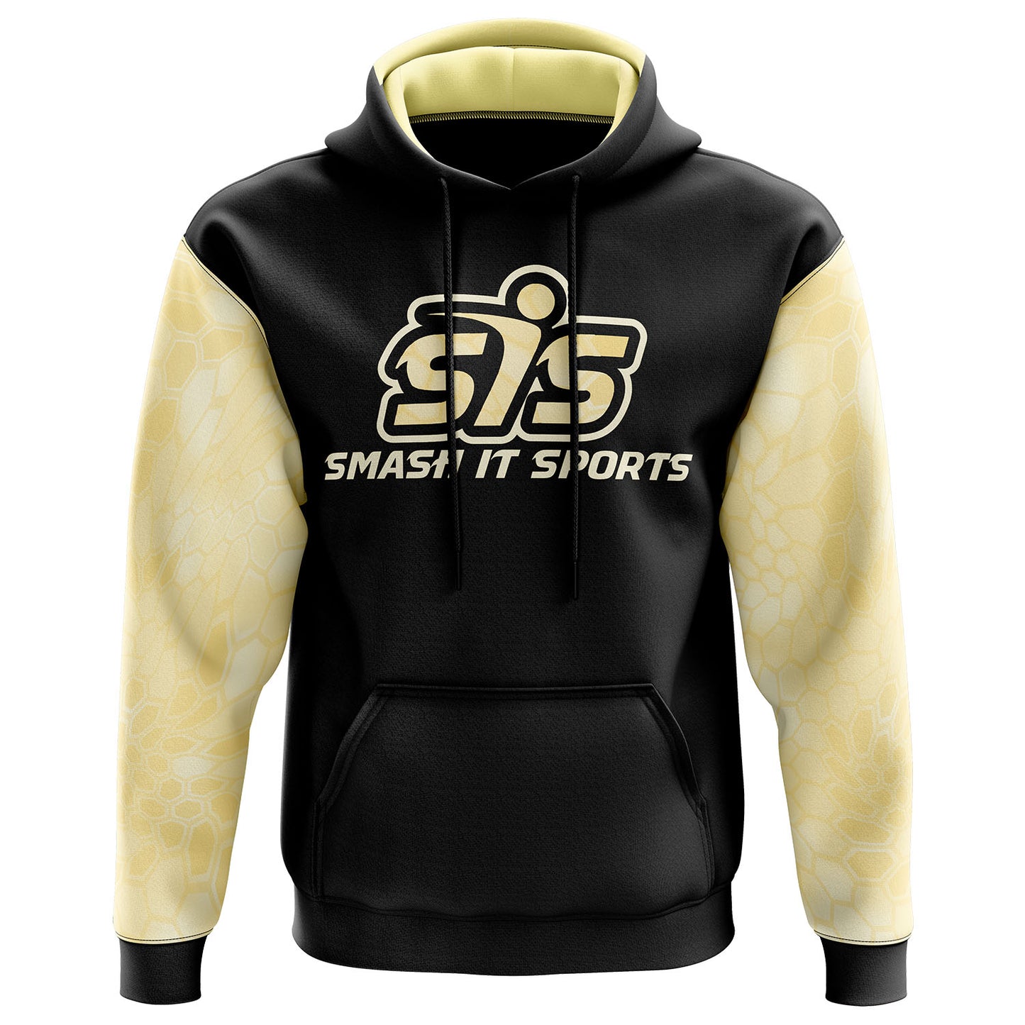 Smash It Sports Core Fleece Hoodie - Black/Vegas Gold