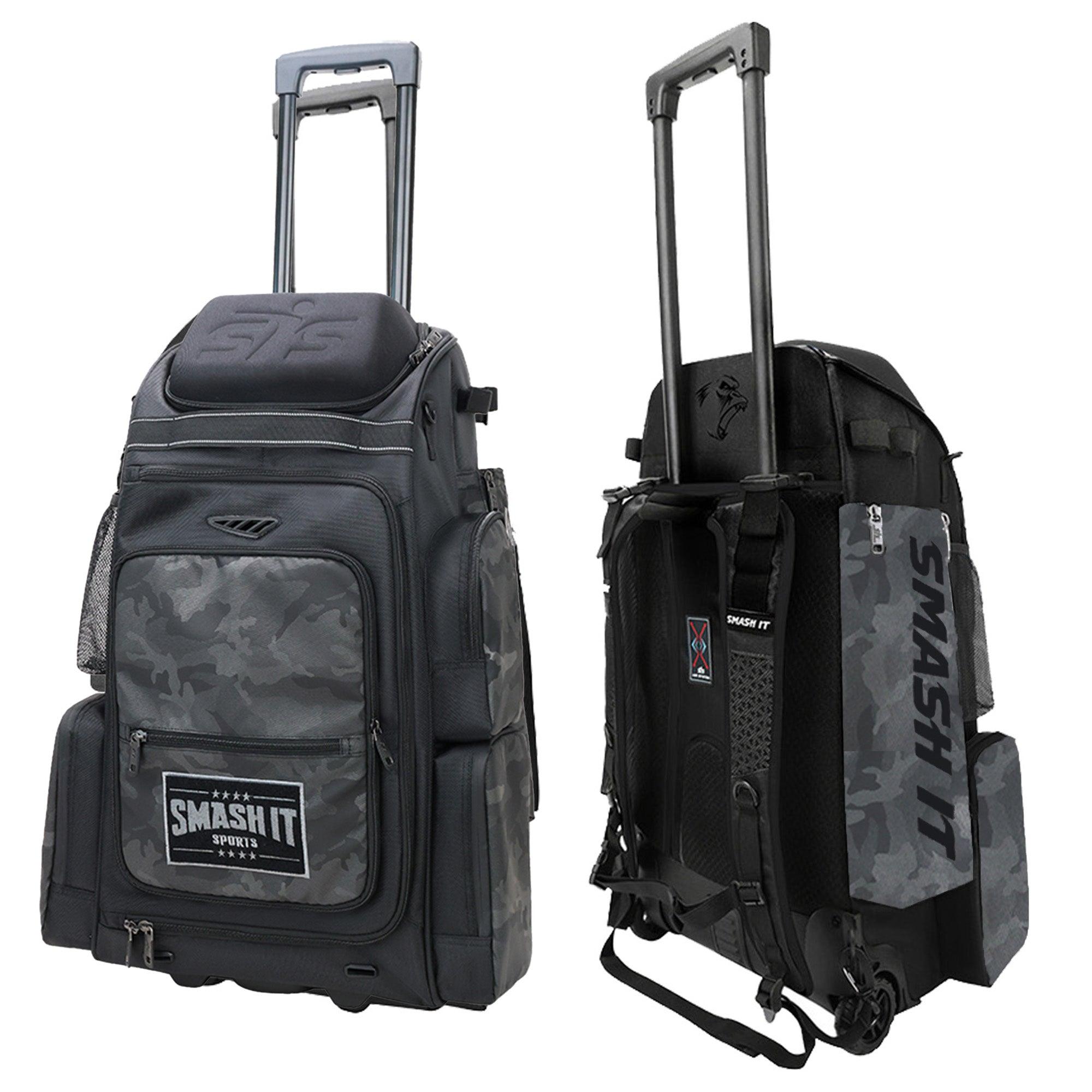 2025 Smash Ops Lil’ Guerrilla Hybrid Roller/Bat Pack Bag - Black Camo [Crimson Pride Team Bag]