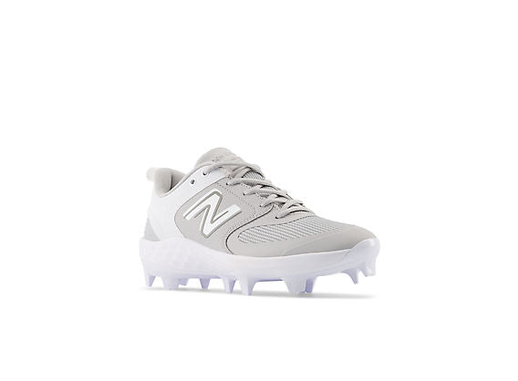 New Balance Women's Fresh Foam Velo V3 Molded Softball Cleats - Grey with White - SPVELOG3