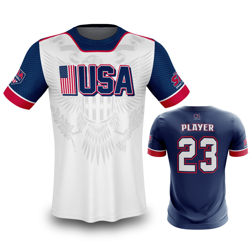 TEAM USA Border Battle Men's Player Series Game Day Short Sleeve Shirt Buy In White/Navy