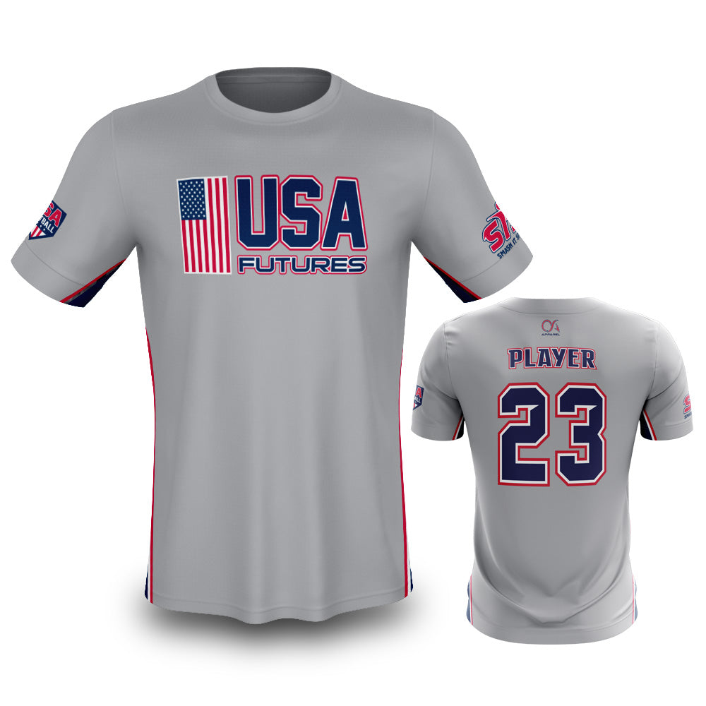 TEAM USA Border Battle Men and Women Futures Player Series Game Day Short Sleeve Shirt Buy In Grey