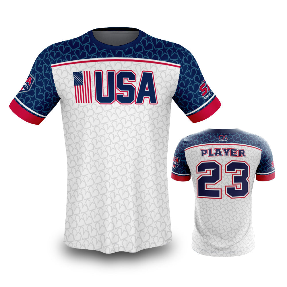 TEAM USA Border Battle Women's Player Series Game Day Short Sleeve Shirt Buy In White/Navy/Red