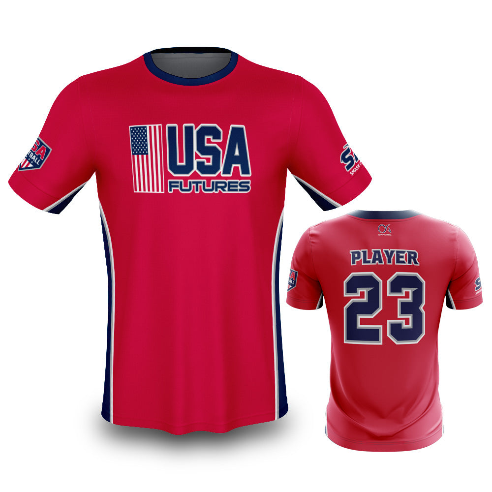 TEAM USA Border Battle Women's Futures Player Series Game Day Short Sleeve Shirt Buy In Red
