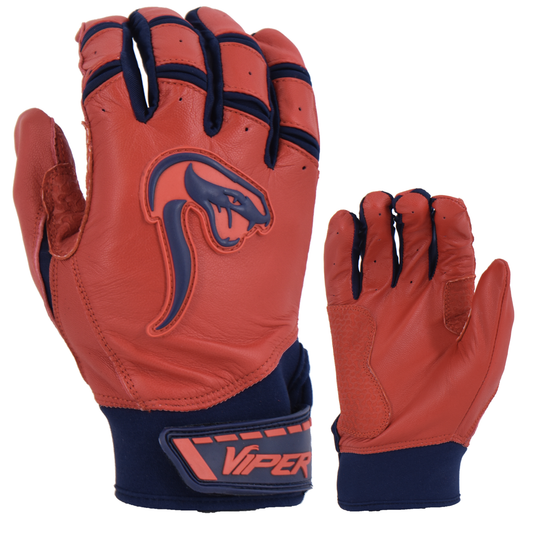 Viper Grindstone Short Cuff Batting Glove - Red/Navy