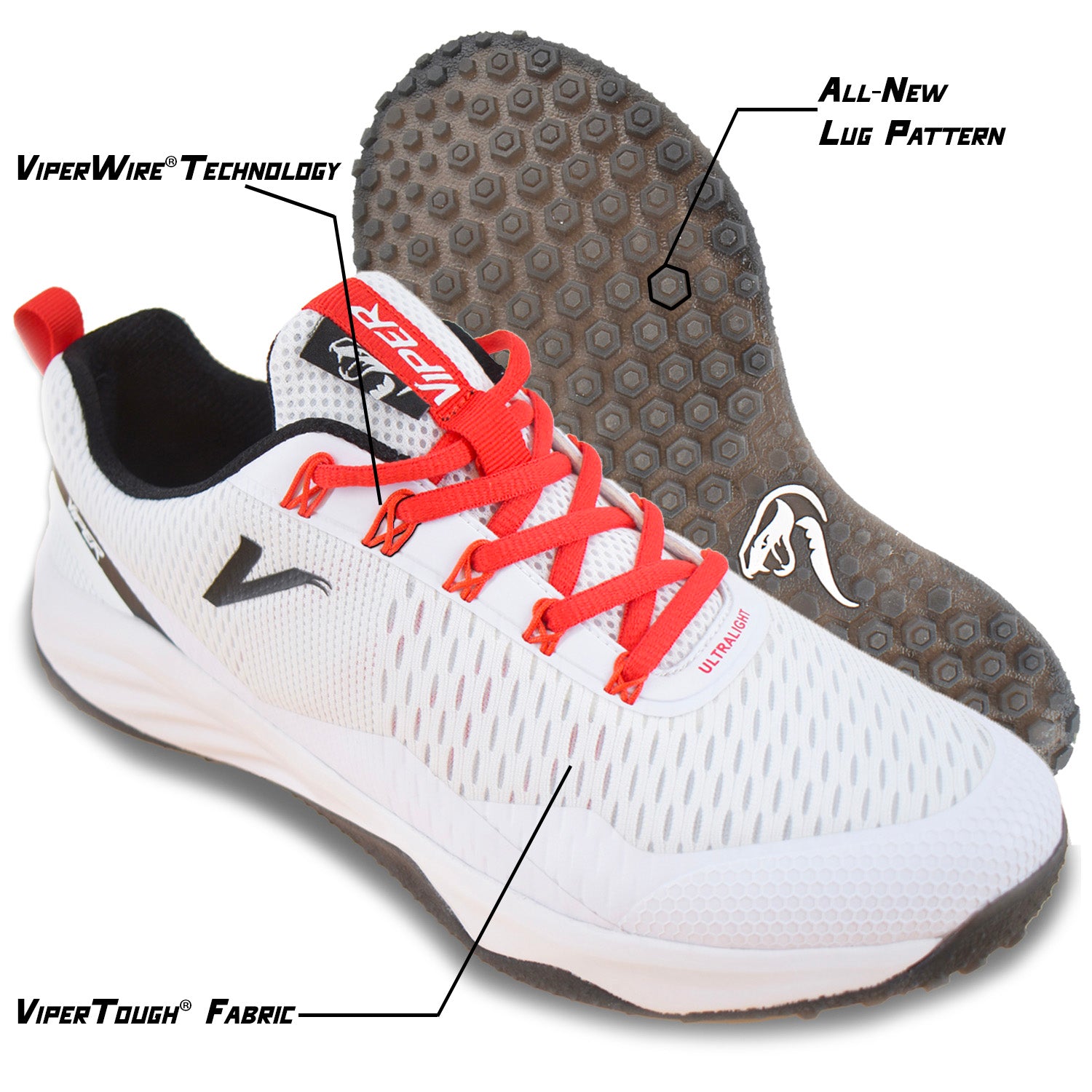 Viper Ultralight Turf Shoe (Charcoal/White)
