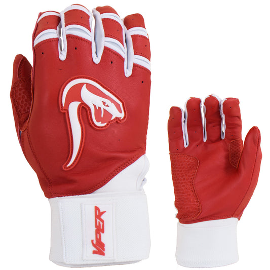 Viper Grindstone Long Cuff Batting Glove - Red/White