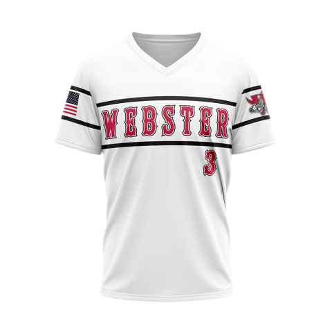 Webster Warthogs V Neck- PLAYER JERSEY - white