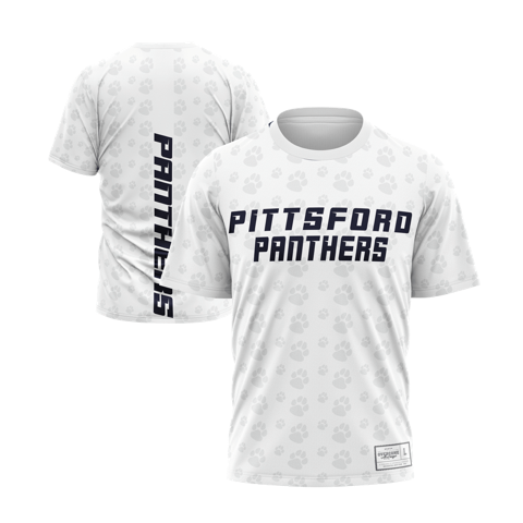 Pittsford Panthers White Paw- Athletic Shirt