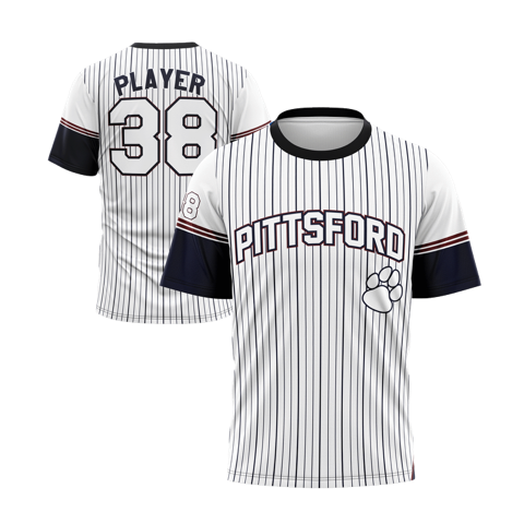Pittsford Panthers White Striped- Athletic Shirt
